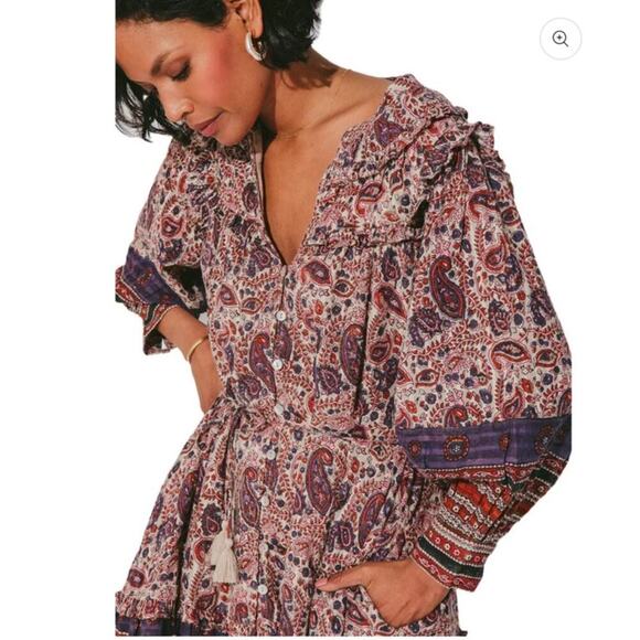 Cleobella Reign Mini Dress Laurel Block Print Size XS - Picture 3 of 11